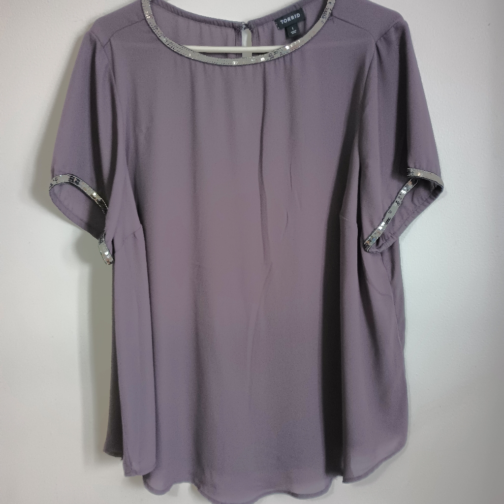 Gray Sequin Blouse